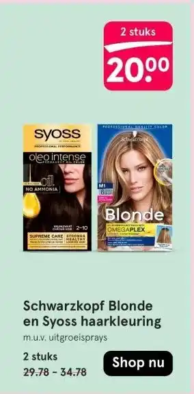 Etos Schwarzkopf Blonde en Syoss haarkleuring aanbieding