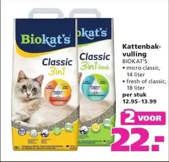 Ranzijn Kattenbak- vulling BIOKAT'S aanbieding