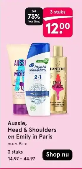 Etos Aussie, Head & Shoulders en Emily in Paris aanbieding