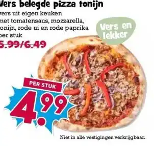 Boon`s Markt Vers belegde pizza tonijn aanbieding