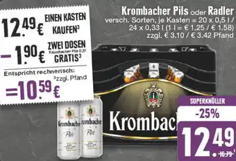 Edeka DE Krombacher Pils oder Radler 20 x 0.5L/ 24 x 0.33L aanbieding