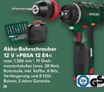 Kaufland DE Akku-Bohrschrauber 12 V >>PBSA 12 E4 aanbieding