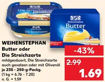 Kaufland DE WEIHENSTEPHAN Butter oder Die Streichzarte aanbieding