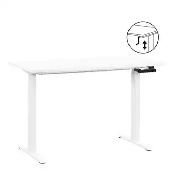 Leen Bakker Bureau Homeworx zit/sta handmatig verstelbaar – wit/wit - 75/118x120x70 cm aanbieding