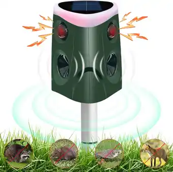 Amazon ESTVIIG Kattenverjager voor tuin, duivenafweer, ultrasoon, 4 modi, IP66 waterdichte kattenafweer met 360° bewegingsmelder, ma aanbieding