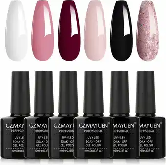 Amazon GZMAYUEN nagelkleur uv gel klassiek wit zwart roze glitter uv shellac nagellak kleuren gel nagels lakset 10 ml Franse uv gel  aanbieding