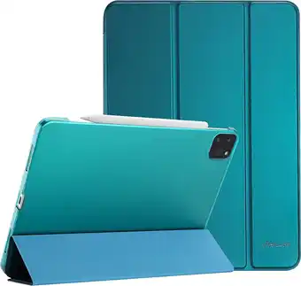 Amazon ProCase Hoes voor iPad Pro 12,9 2021 5e Generatie, Schokbestendige Case Slanke Hoesje Beschermhoes Smart Folio Cover -Smaragd aanbieding