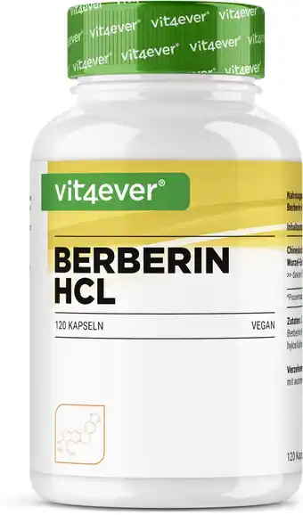 Amazon Berberin HCL extract - 120 capsules van 500 mg - natuurlijke berine + zwart peperextract - getest in laboratorium - hoge dosi aanbieding