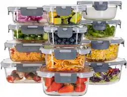 Amazon Igluu Meal Prep Glazen containers met deksels (12 stuks) - Maaltijdbereidingscontainers, magnetron, oven, vriezer en vaatwass aanbieding