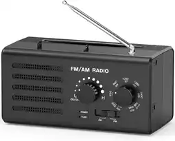 Amazon Transistorradio, AM FM draagbare radio met beste ontvangst, ingebouwde luidspreker, hoofdtelefoonaansluiting, ondersteunt USB aanbieding