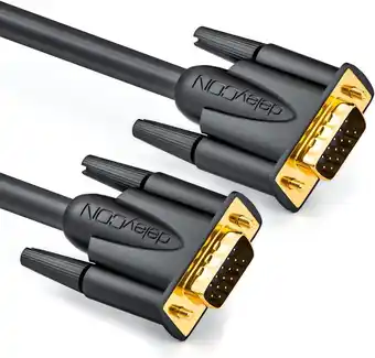 Amazon deleyCON 2m VGA-Kabel 15-Pins - S-VGA-Monitorkabel D-Sub-Stekker 1080p Full HD 3-Voudig Afgeschermd Knikbeveiliging Vergulde  aanbieding