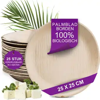 Amazon Waipur Bio Palmblad Bord – 25x Rond Bord Ø 25cm - Composteerbaar Eersteklas Wegwerp Servies - Milieuvriendelijke Wegwerp Bord aanbieding