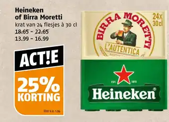 Poiesz Heineken of Birra Moretti aanbieding