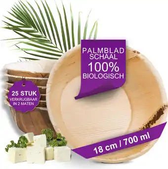 Amazon Waipur Bio Palmblad Schaal – 25x Grote Ronde Schaal Ø 18cm / 700 ml - Composteerbaar Eersteklas Wegwerp Schaaltjes - Palm Lea aanbieding