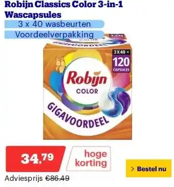 Bol.com Robijn Classics Color 3-in-1 Wascapsules aanbieding