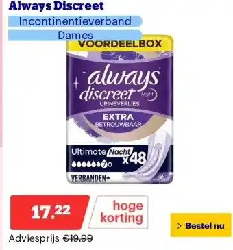 Bol.com Always Discreet aanbieding