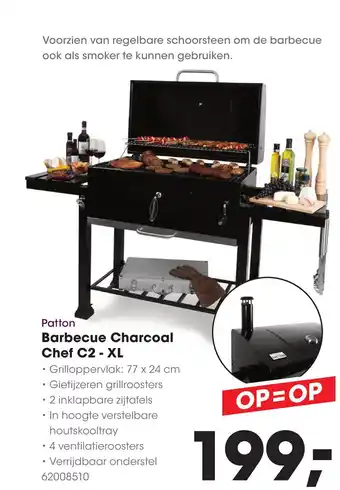 HANOS Patton Barbecue Charcoal Chef C2 - XL aanbieding