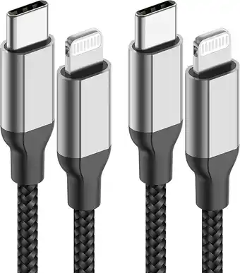 Amazon iPhone oplaadkabel 1 m [2 stuks], MFi-gecertificeerd nylon USB C naar Lightning-kabel, iPhone snellaadkabel voor iPhone 14, 1 aanbieding