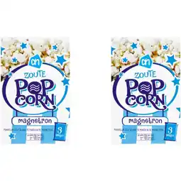 Albert Heijn AH Magnetron Popcorn Zout 2-pack aanbieding