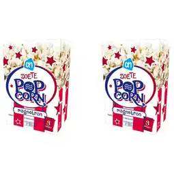 Albert Heijn AH Magnetron Popcorn Zoet 2-pack aanbieding