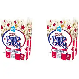Albert Heijn AH Magnetron Popcorn Zoet 2-pack aanbieding
