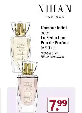 Rossmann DE NIHAN PARFUMS L'amour Infini aanbieding