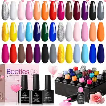 Amazon Beetles UV Nagellak Set 23 Stuks, 20 Kleuren Volmaakt 21 Verzameling Gellak met Glanzend & Mat Top Coat Base Gel, Rood Blauw  aanbieding