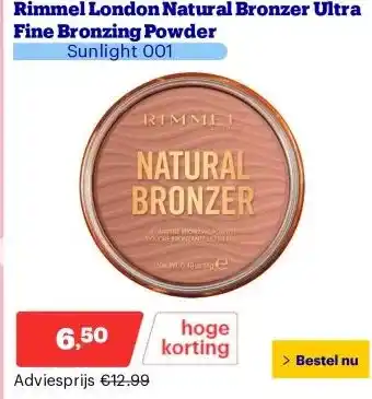 Bol.com Rimmel London Natural Bronzer Ultra Fine Bronzing Powder aanbieding