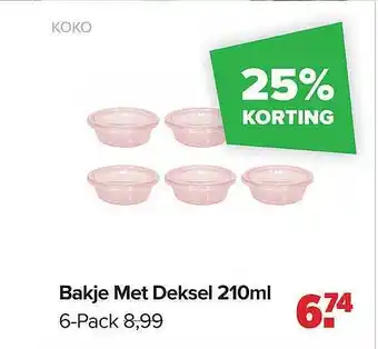 Baby-Dump Koko bakje met deksel 210ml 25% Korting aanbieding