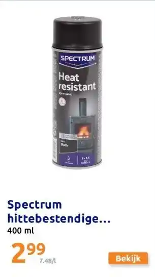 Action Spectrum hittebestendige spuitverf mat zwart aanbieding