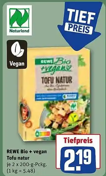 Rewe DE REWE Bio + vegan Tofu natur aanbieding