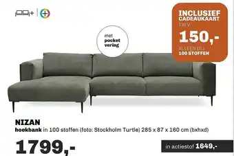 Trendhopper Nizan hoekbank 285 x 87 x 160 cm aanbieding