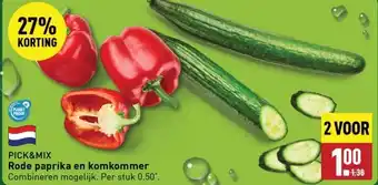 ALDI PICK&MIX Rode paprika en komkommer aanbieding