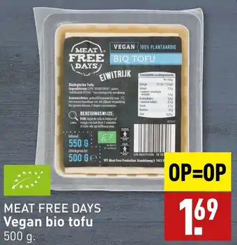 ALDI MEAT FREE DAYS Vegan bio tofu 500g aanbieding