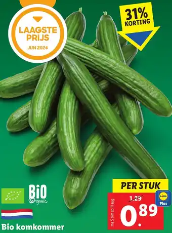 Lidl Bio komkommer aanbieding