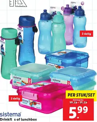 Lidl sistema Drinkfl s of lunchbox aanbieding