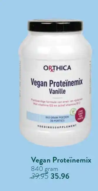 Holland & Barrett Orthica vegan proteïnemix 840 gram aanbieding