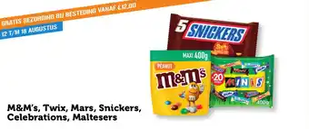 Coop M&M's, Twix, Mars, Snickers, Celebrations, Maltesers aanbieding