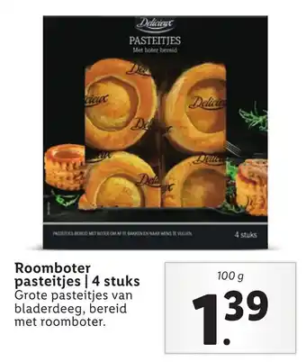 Lidl Delicieux Roomboterpasteits 100g aanbieding