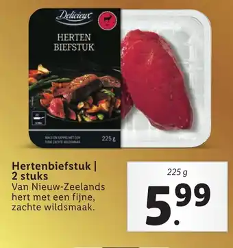 Lidl Delicieux Hertenbiefstuk 225g aanbieding