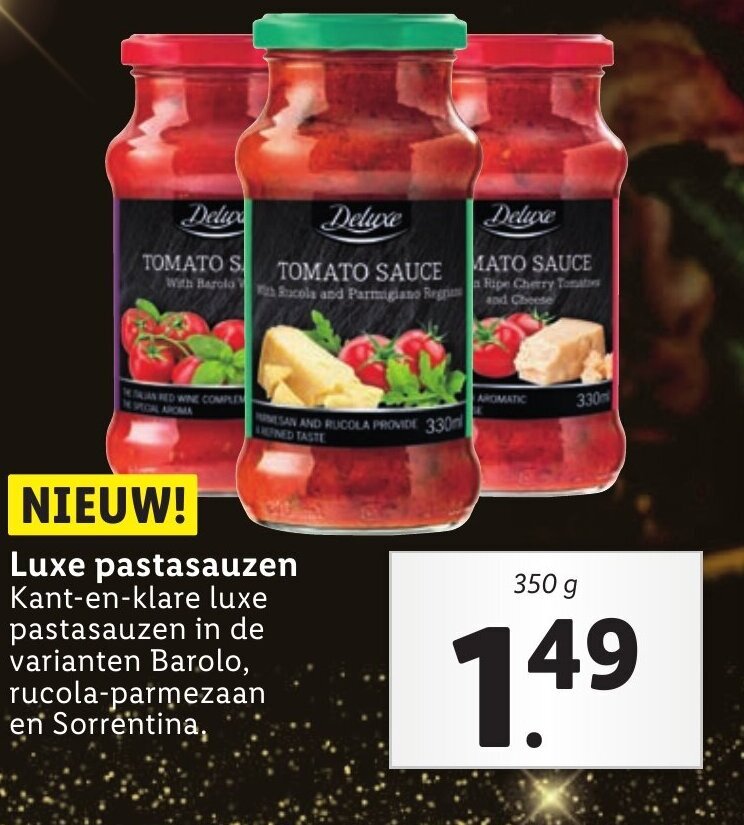 Deluxe Pastasauzen 350g aanbieding bij Lidl