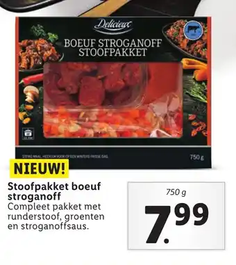 Lidl Delicieux Stoofpakket boeuf stroganoff 750g aanbieding