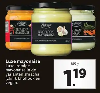 Lidl Delicieux Luxe mayonaise 185g aanbieding