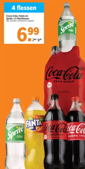 Albert Heijn Coca-Cola, Fanta en Sprite 1.5 literflessen aanbieding