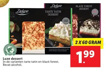 Lidl Deluxe Luxe dessert 2*60g aanbieding