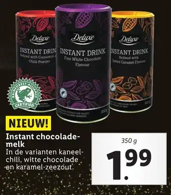 Lidl Deluxe Instant chocolademelk 350g aanbieding