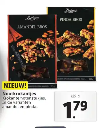 Lidl Deluxe Nootkrokantjes 125g aanbieding