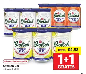 Lidl Grolsch 0.0 6x0.33 l aanbieding