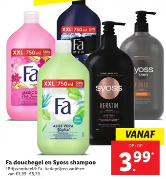 Lidl Fa douchegel en Syoss shampoo aanbieding