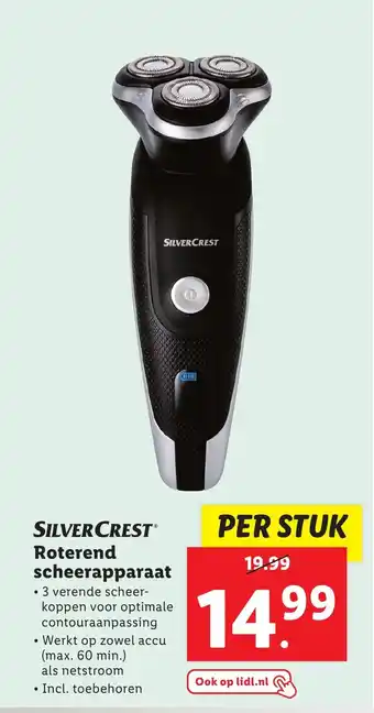 Lidl SILVERCREST Roterend scheerapparaat aanbieding